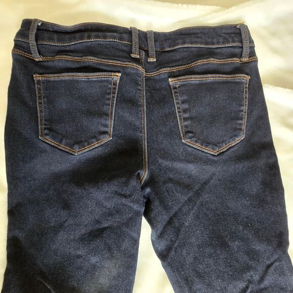 Low Rise Straight Leg Stretch Dark Wash Denim Jeans Women's Size 13 or 30" Waist - Picture 4 of 9